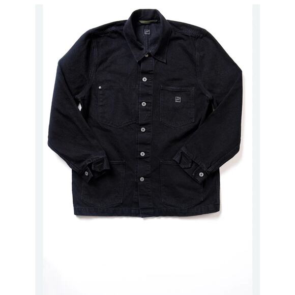 POINTER BRAND LCKing Large Black Denim CHORE COAT Made In USA Work Wear Utility - Picture 1 of 16